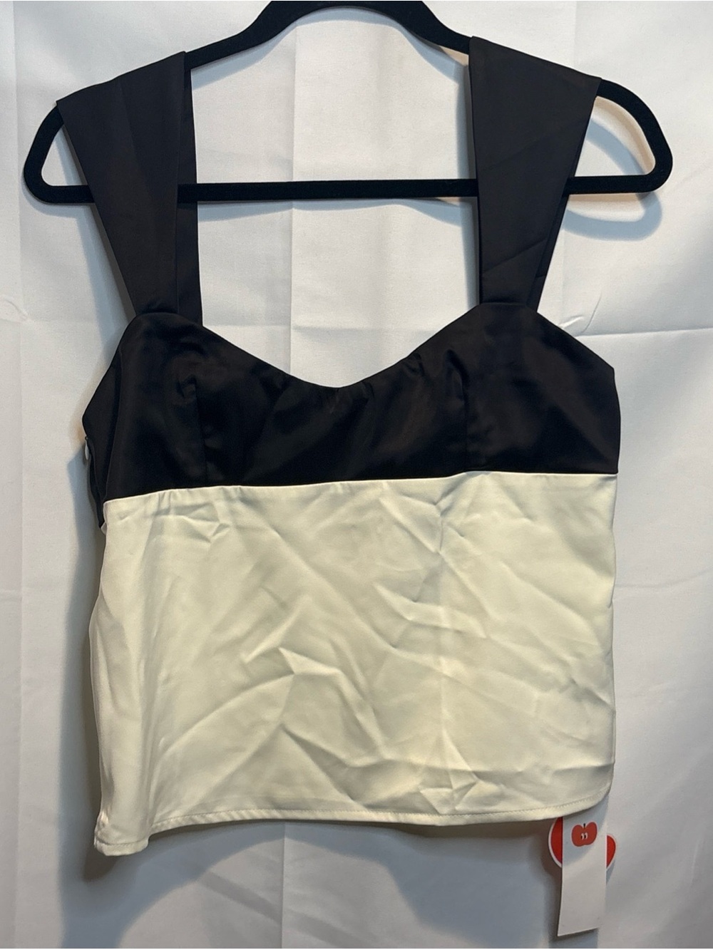Cider Black and White Colorblock Satin Camisole